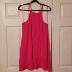 Hot pink ruffle dress